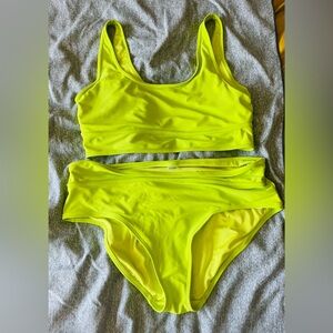 Neon green two piece swimsuit XXL